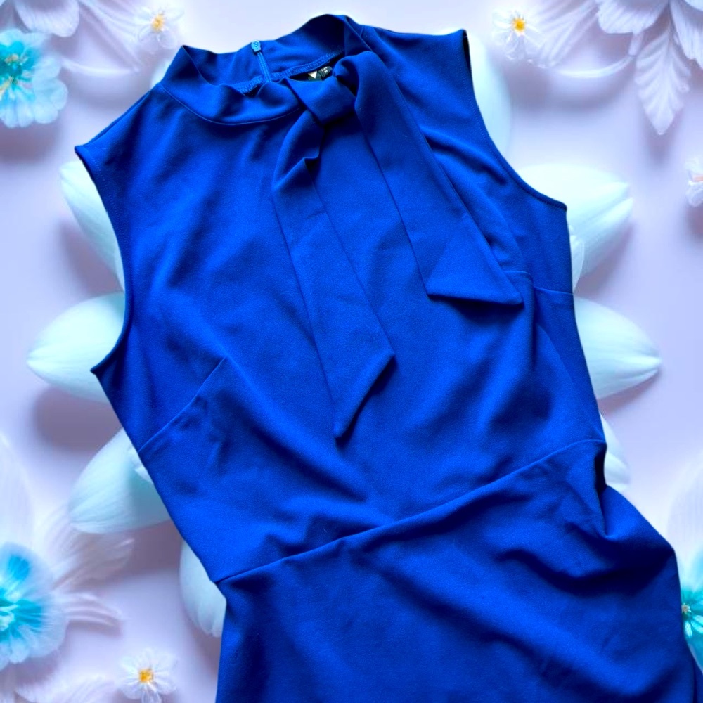 Miusol Royal Blue Sleeveless Sheath Dress - Picture 2 of 4